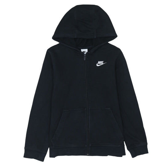 Nike Boys Black Full Zip Hoodie Size L 147-158 cm Cotton Blend