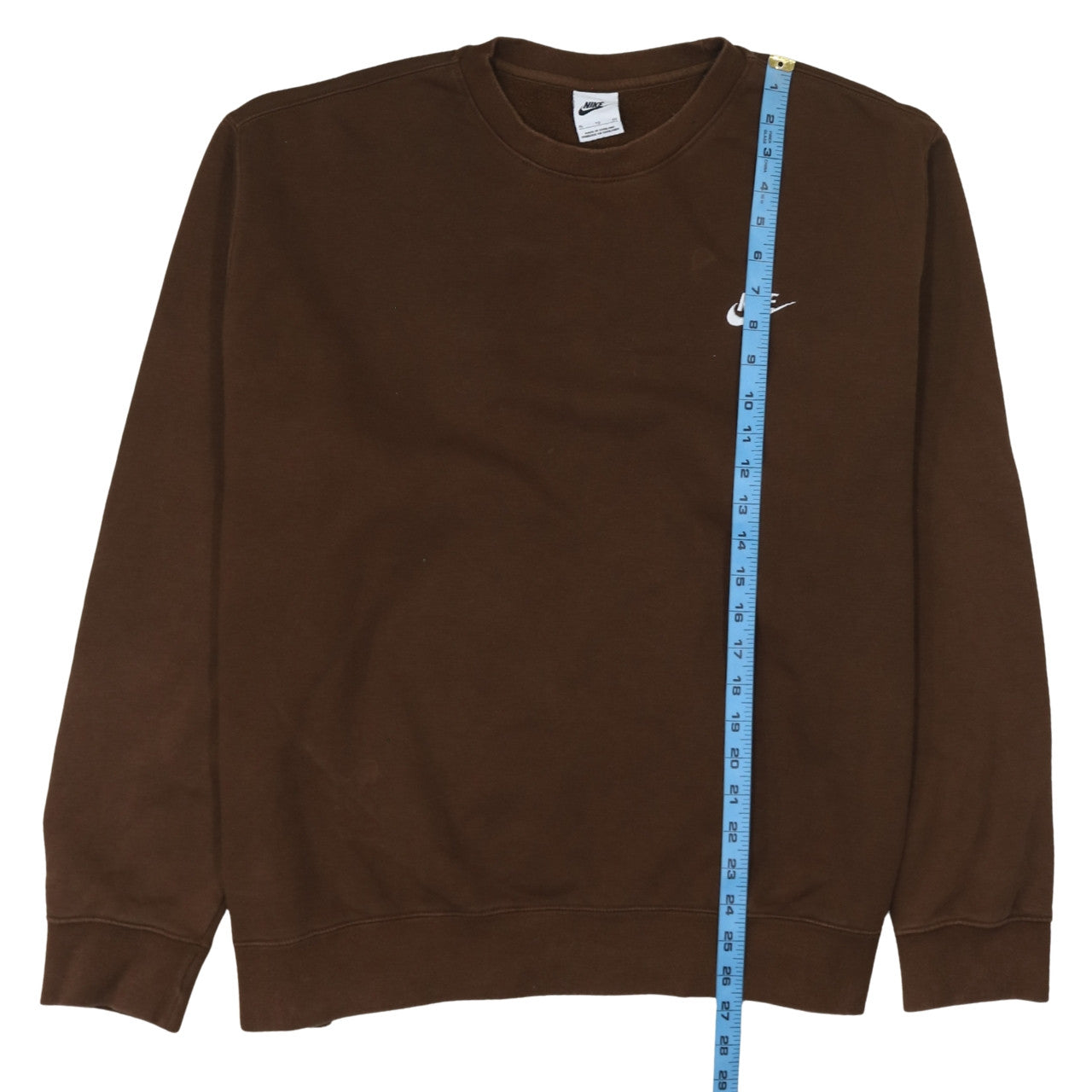 Nike Women Brown XL Pullover Sweatshirt Crew Neck Cotton Blend Logo