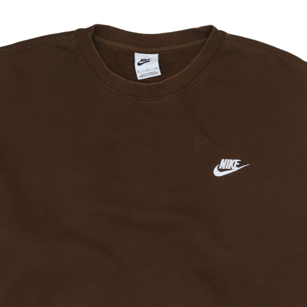 Nike Women Brown XL Pullover Sweatshirt Crew Neck Cotton Blend Logo