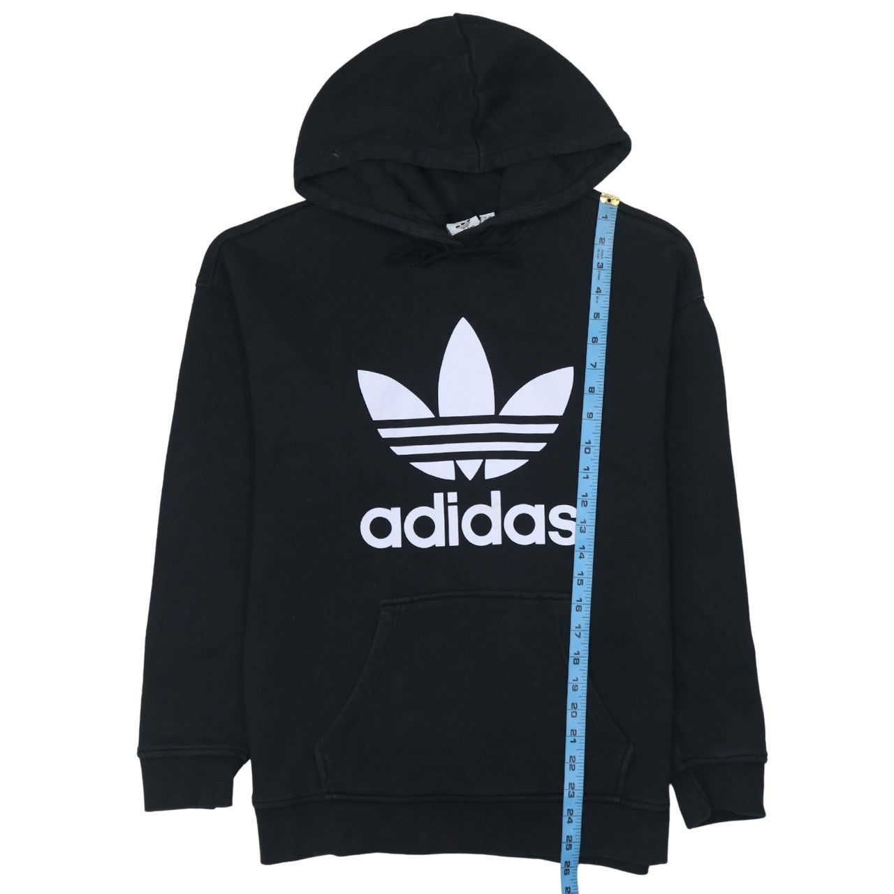 Adidas Womens Black Pullover Hoodie Size 10 Logo Hooded Sweatshirt