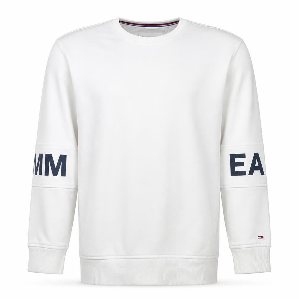 Tommy Jeans Men's White Relaxed Fit Logo Sweatshirt Size S