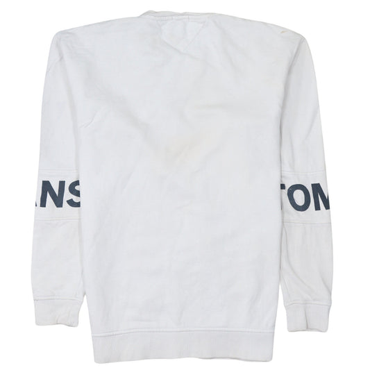 Tommy Jeans Men's White Relaxed Fit Logo Sweatshirt Size S