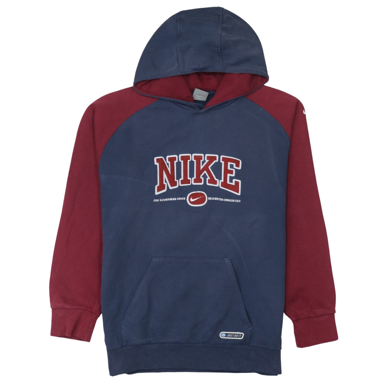 Nike Womens Blue & Burgundy XL Pullover Hoodie with Embroidered Logo