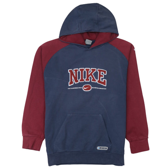 Nike Womens Blue & Burgundy XL Pullover Hoodie with Embroidered Logo