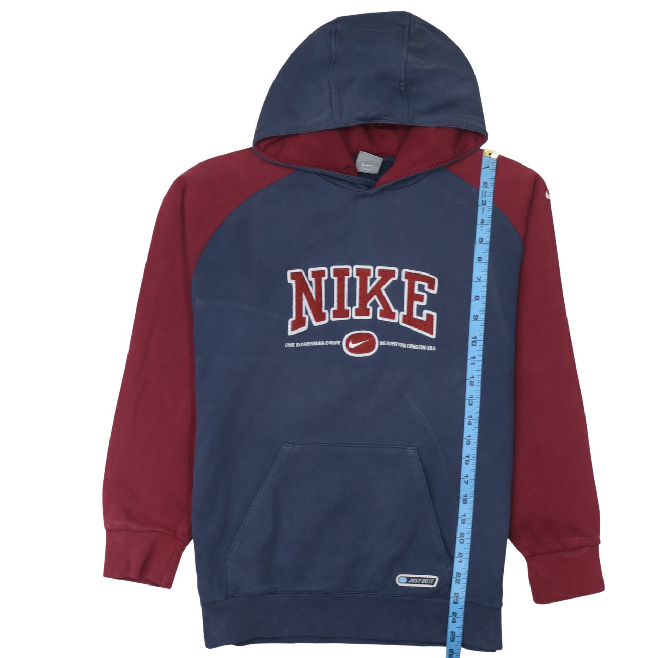 Nike Womens Blue & Burgundy XL Pullover Hoodie with Embroidered Logo