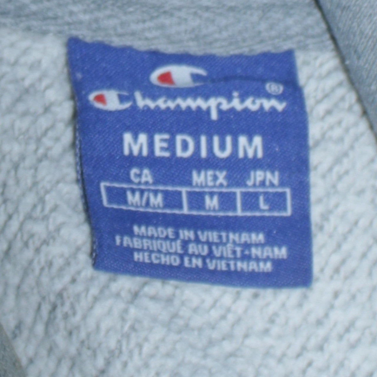 Champion Men's Grey Medium Pullover Hoodie Embroidered Logo