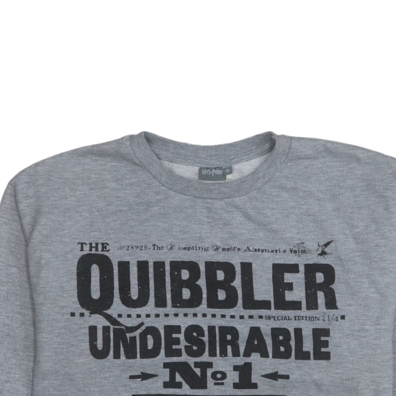 Harry Potter Grey Quibbler Print Women's Sweatshirt Size 10