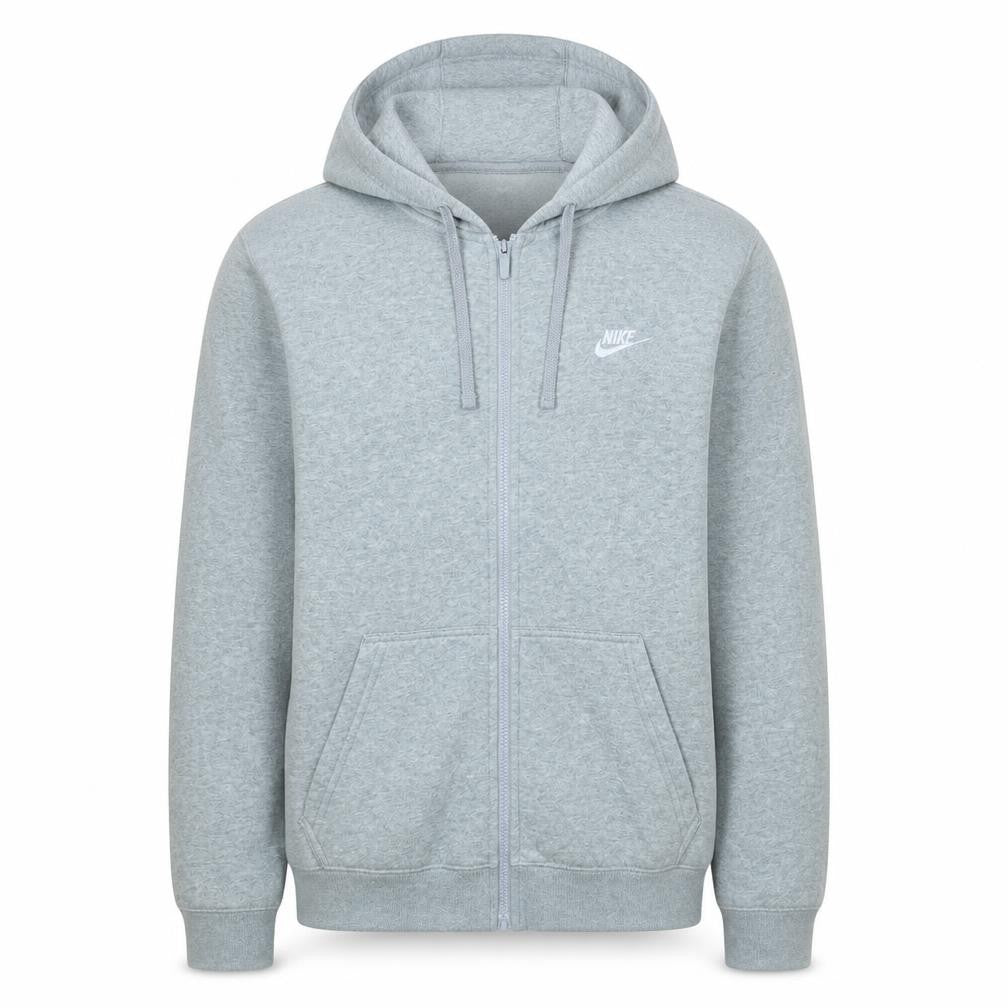 Nike Men's Grey Full Zip Hoodie Size S Classic Sportswear