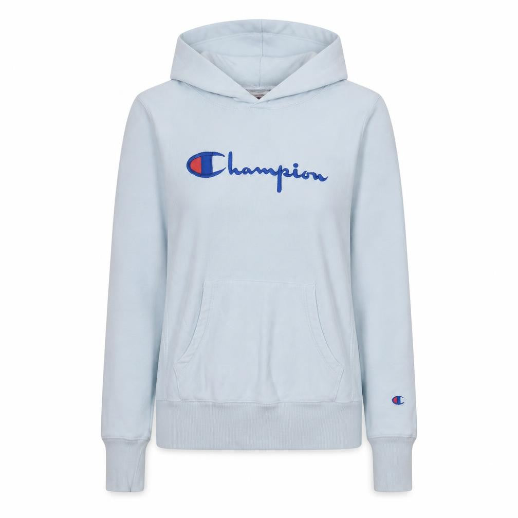 Front view of Champion Women White Medium Reverse Weave Pullover Hoodie
