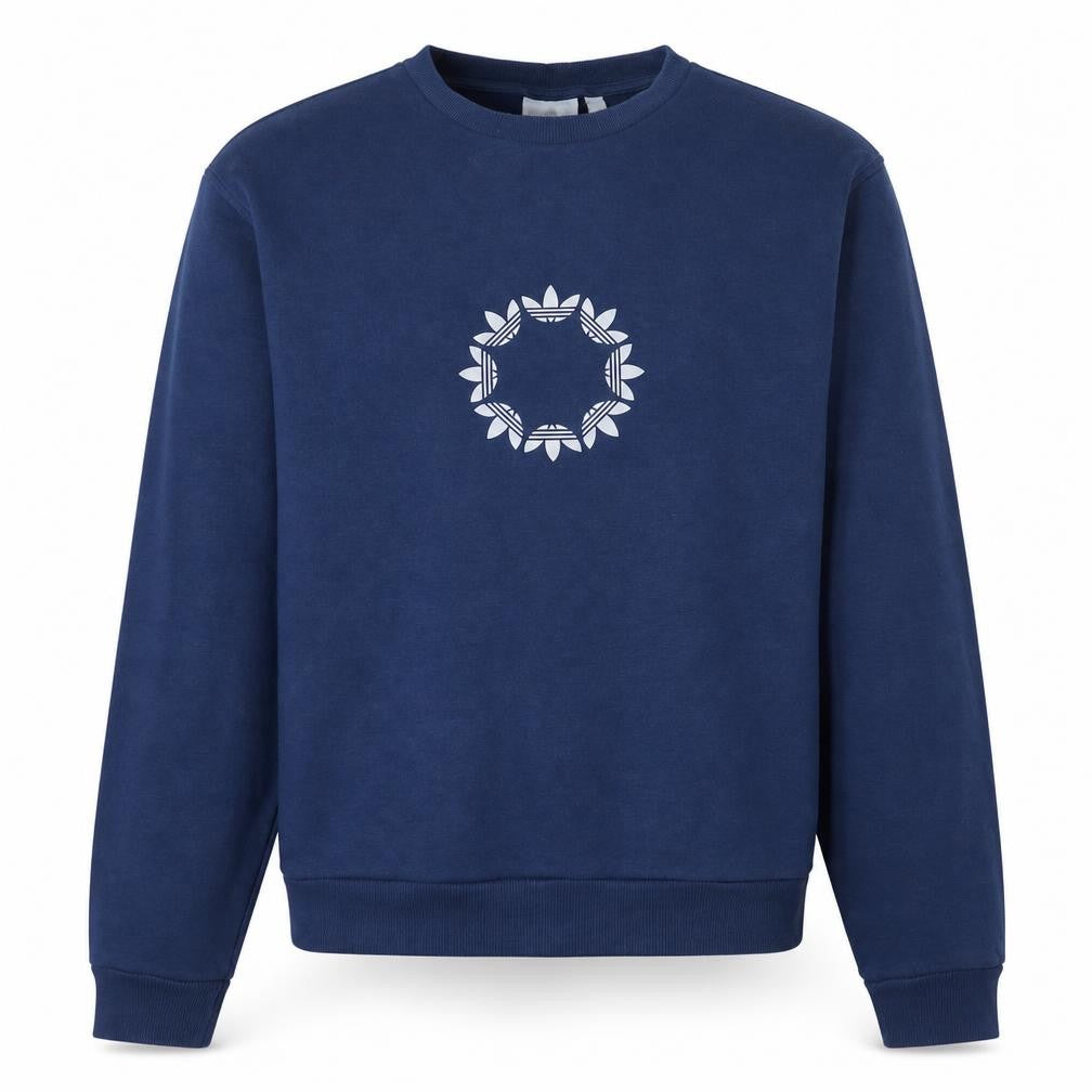 Adidas Men's Blue Crew Neck Logo Sweatshirt Size M