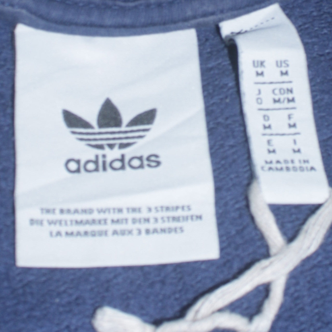 Adidas Men's Blue Crew Neck Logo Sweatshirt Size M