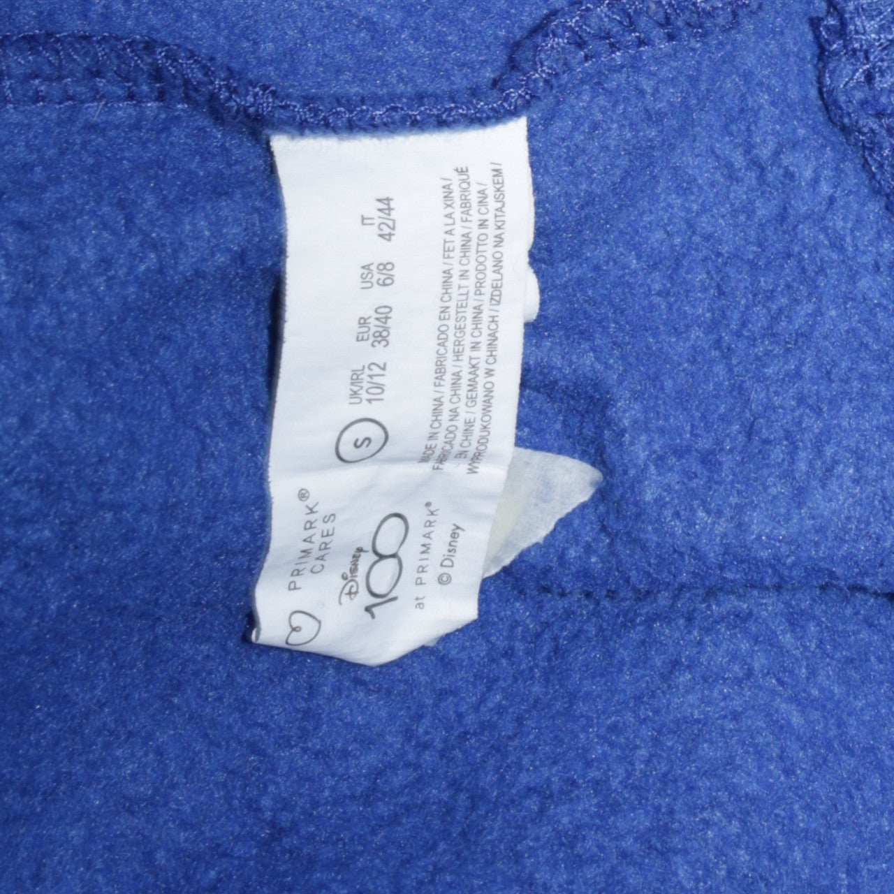 Primark Disney Blue Mickey Mouse Unisex Hoodie Size S Pullover Fleece