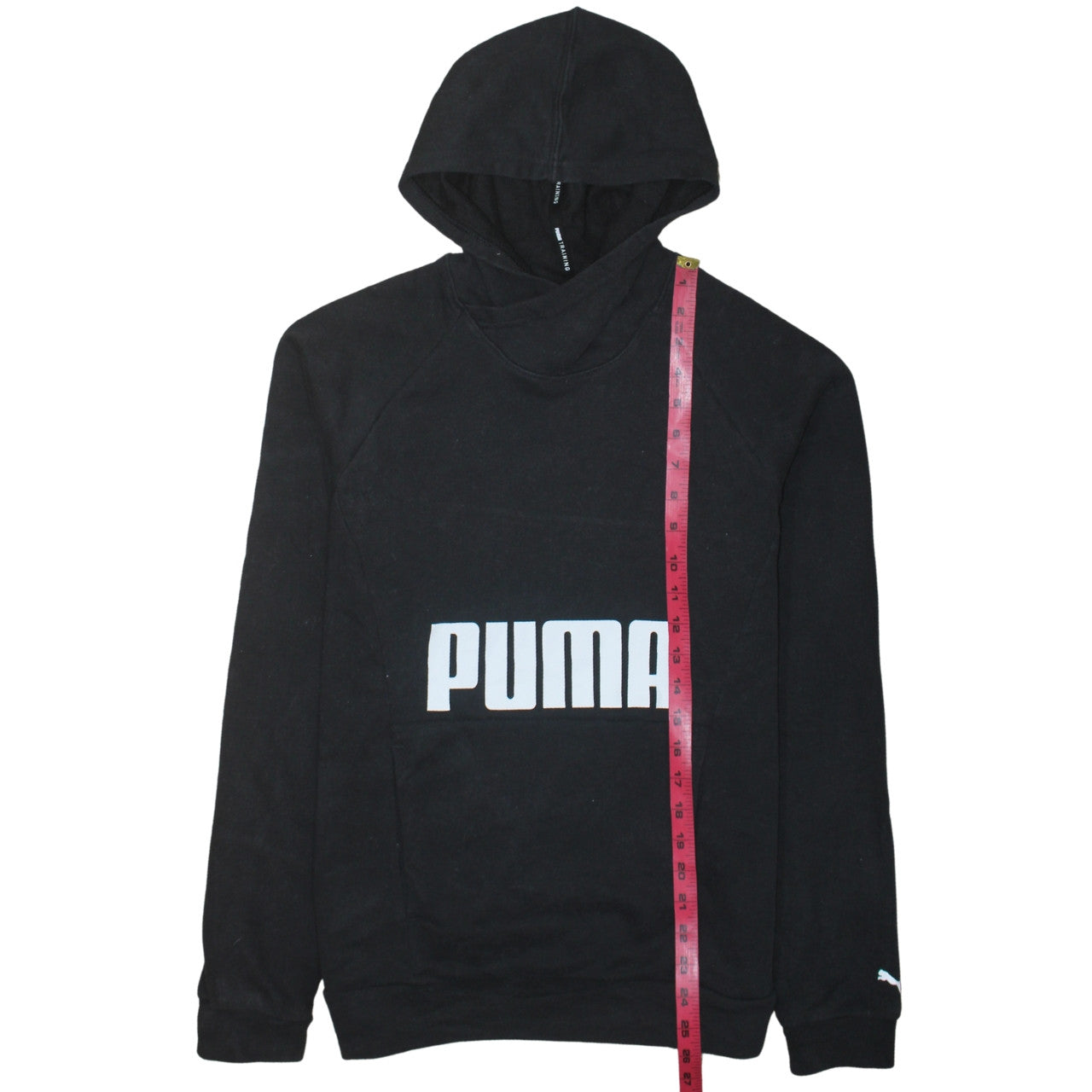 Puma Womens Black Pullover Hoodie L Training Logo Sweatshirt
