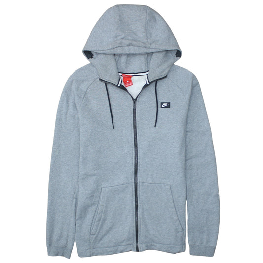 Nike Men's Grey Full Zip Hoodie L Regular Fit Sportswear