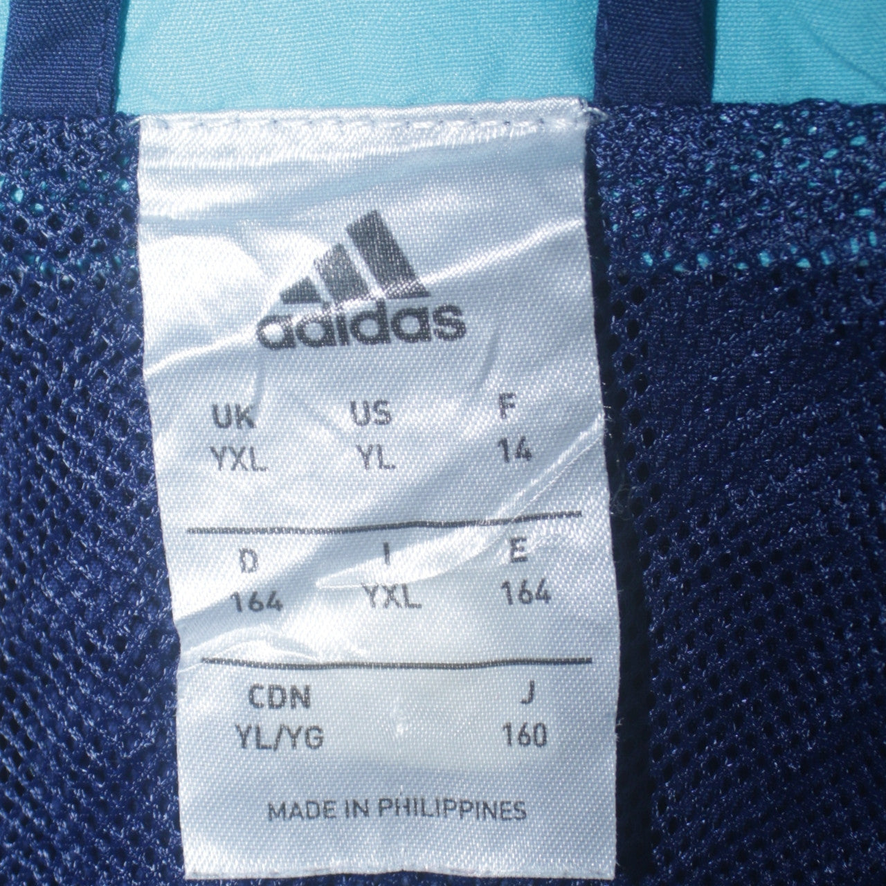 Adidas Teens Blue 164 Full Zip Sports Sweatshirt Jacket