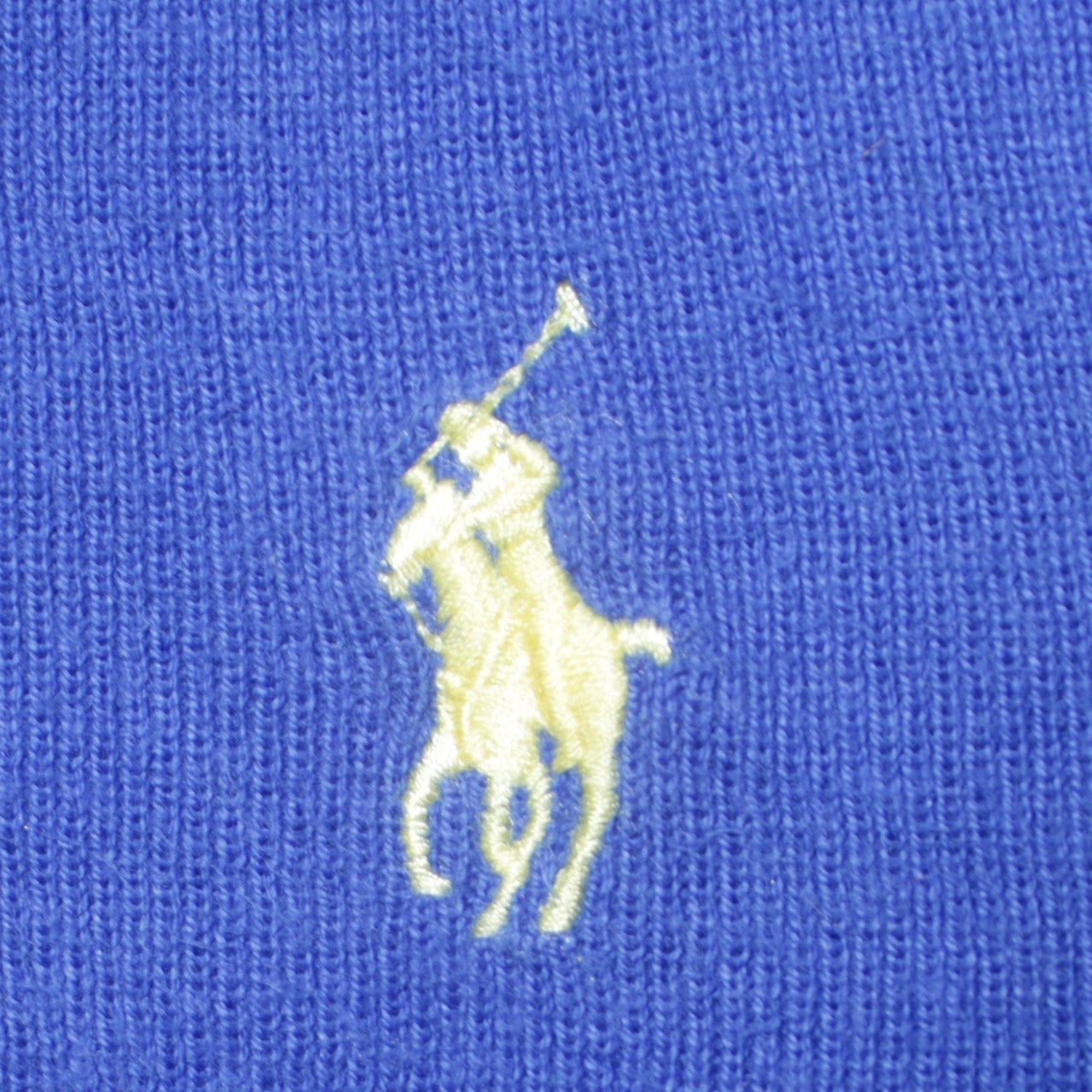 Ralph Lauren Men's Blue V-Neck Cotton Jumper XS