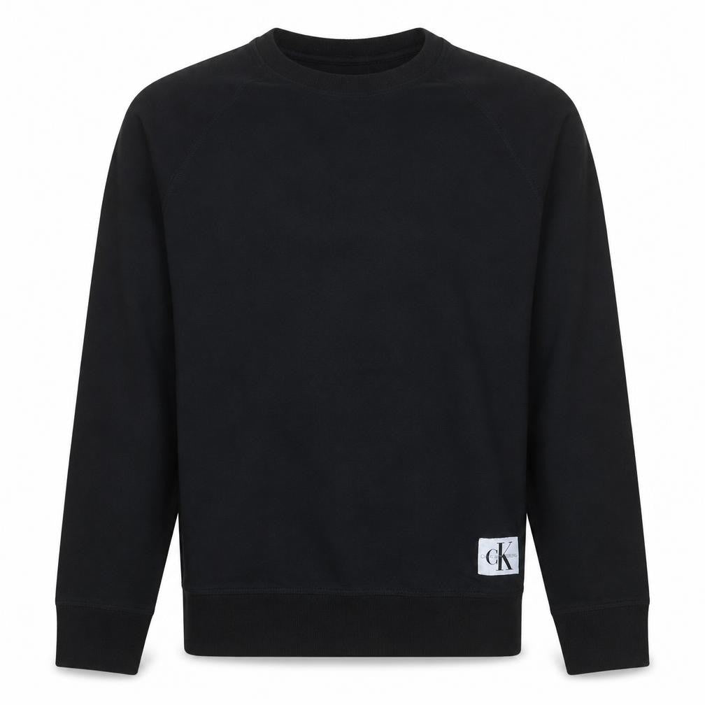 Front view of Calvin Klein Men’s Black Crew Neck Cotton Sweatshirt M