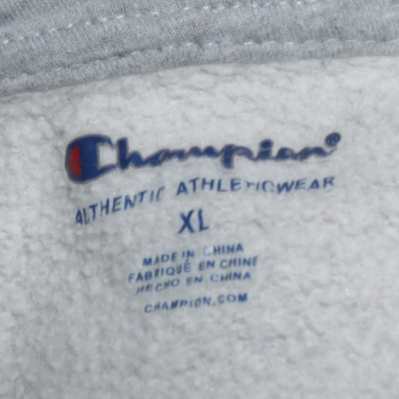 Champion Men's Grey XL Pullover Hoodie Embroidered Logo Fleece