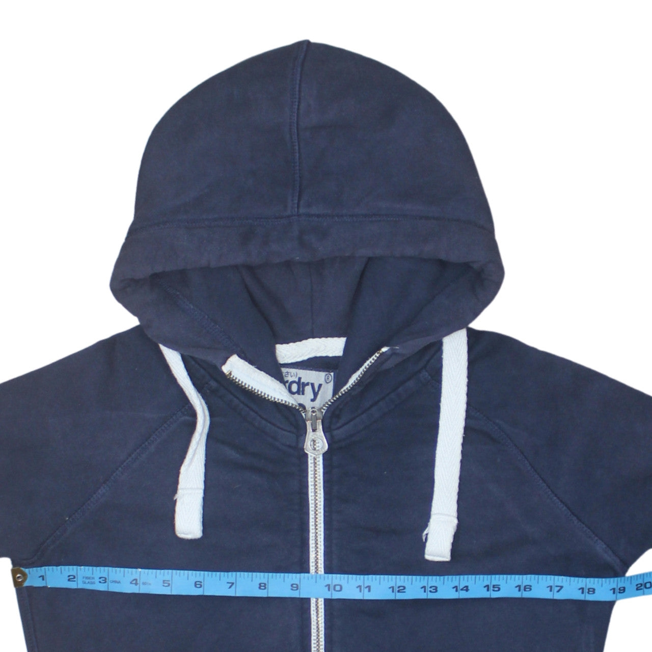 Superdry Mens Blue Full Zip Hoodie S Vintage College Graphic