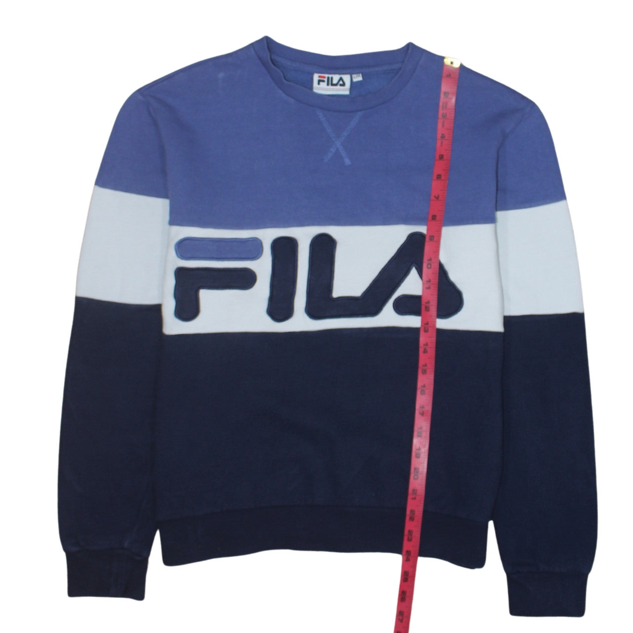 FILA Mens Blue Crew Neck Logo Sweatshirt Size L Regular Fit