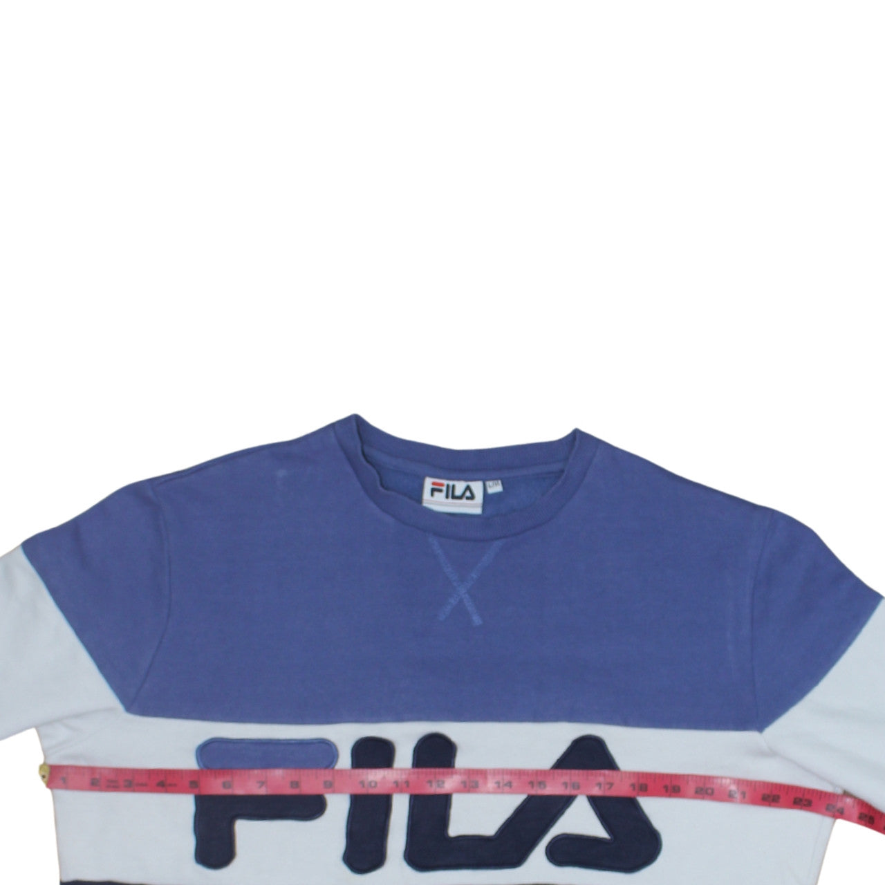 FILA Mens Blue Crew Neck Logo Sweatshirt Size L Regular Fit