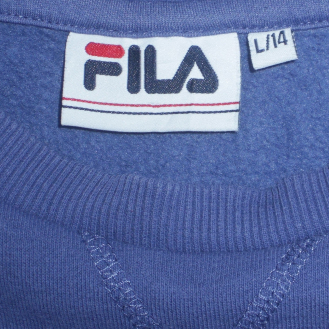 FILA Mens Blue Crew Neck Logo Sweatshirt Size L Regular Fit