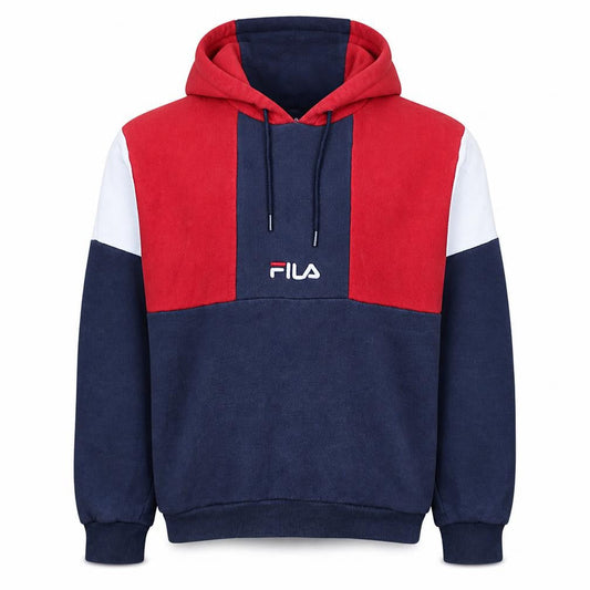 FILA Men's Multicoloured Pullover Hoodie Size S Retro Sportswear