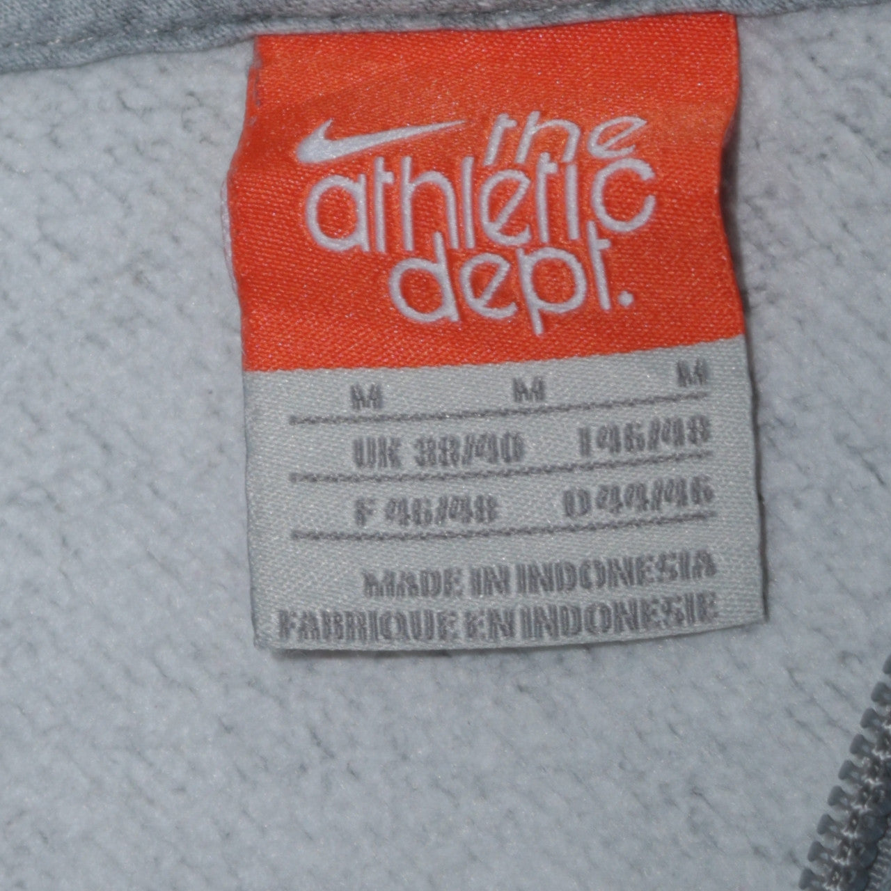 Nike Athletic Dept Women's Grey Full Zip Hoodie Size M Just Do It Print
