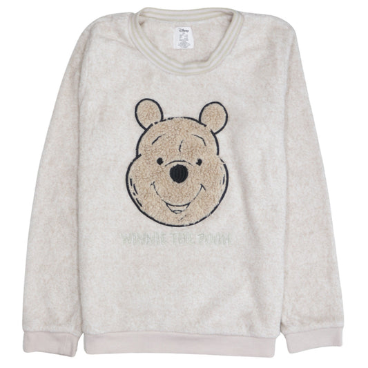 Disney Women Beige Fleece Winnie the Pooh Pyjama Top XS