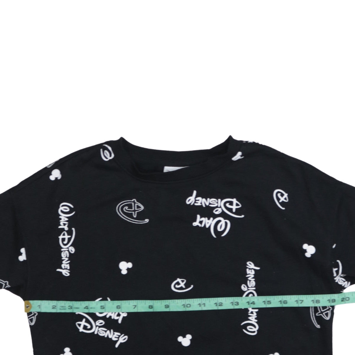 Disney Womens Black Sweatshirt 2XS Crew Neck Long Sleeve Walt Logo Print