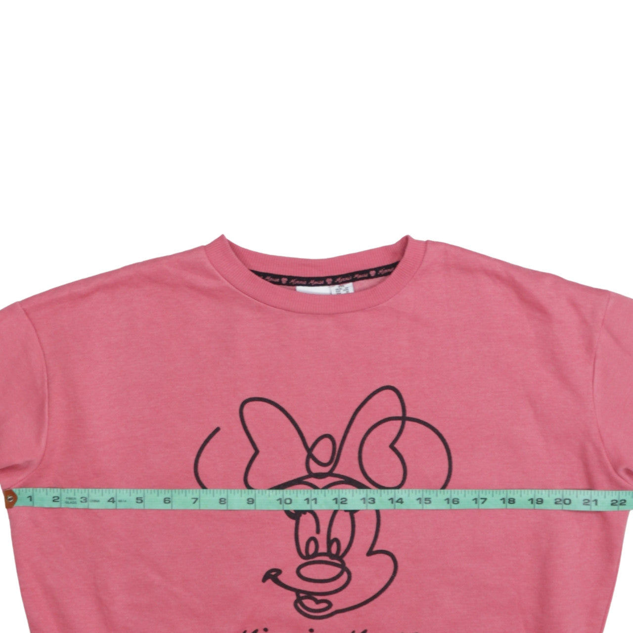 Disney Minnie Mouse Pink Sweatshirt Women 2XS Crew Neck Graphic Print