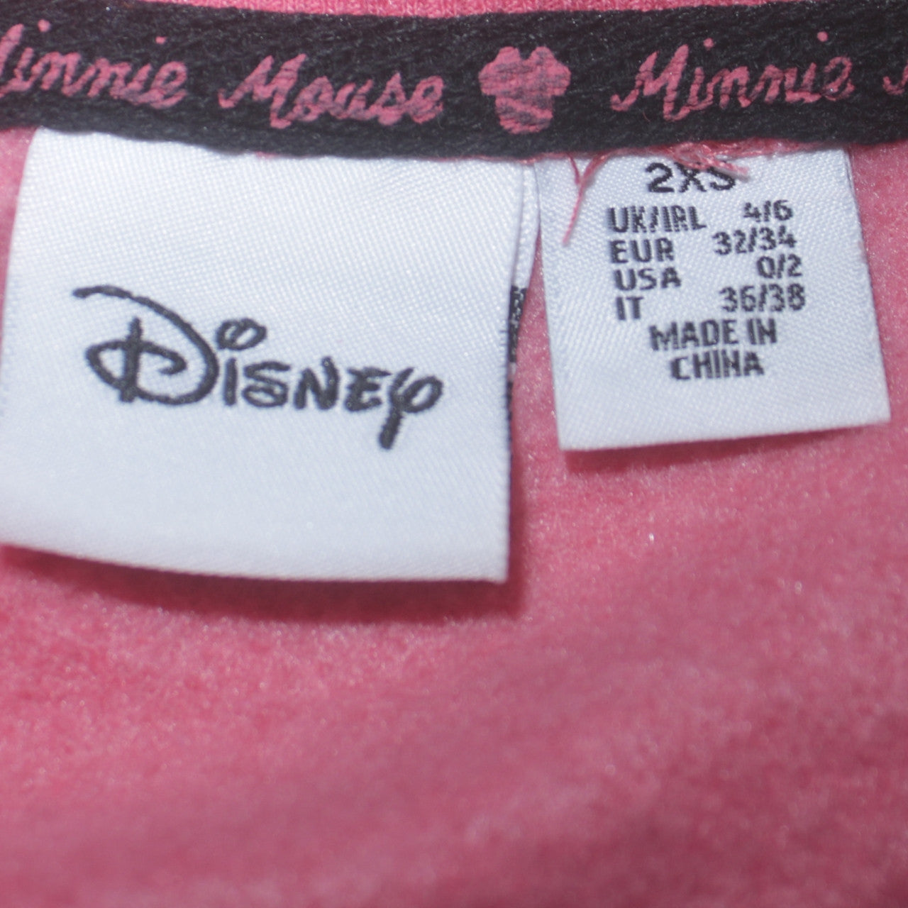 Disney Minnie Mouse Pink Sweatshirt Women 2XS Crew Neck Graphic Print
