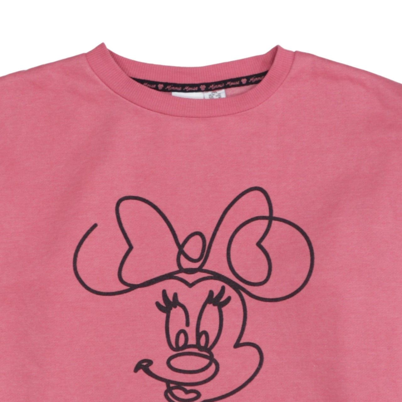 Disney Minnie Mouse Pink Sweatshirt Women 2XS Crew Neck Graphic Print