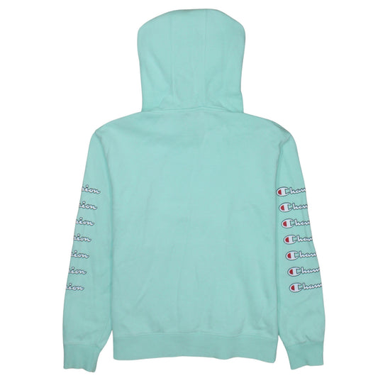Champion Womens Mint Green XS Pullover Hoodie Cotton Logo Print