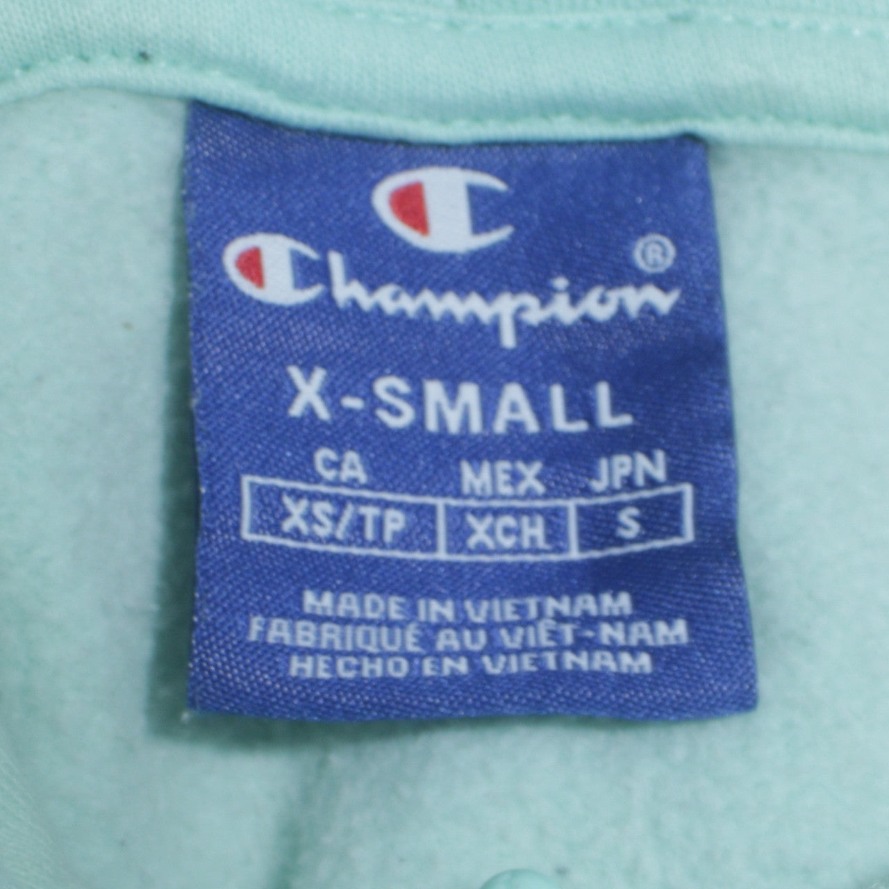 Champion Womens Mint Green XS Pullover Hoodie Cotton Logo Print