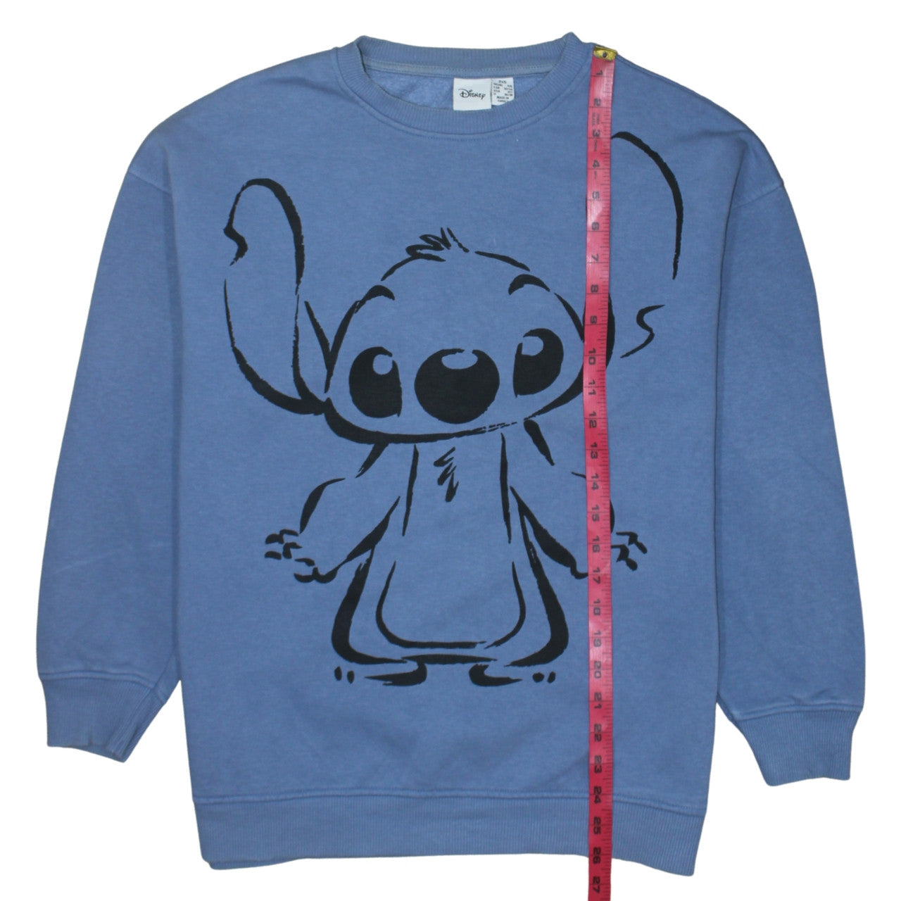 Disney Women Blue Stitch Graphic Pullover Sweatshirt 2XS