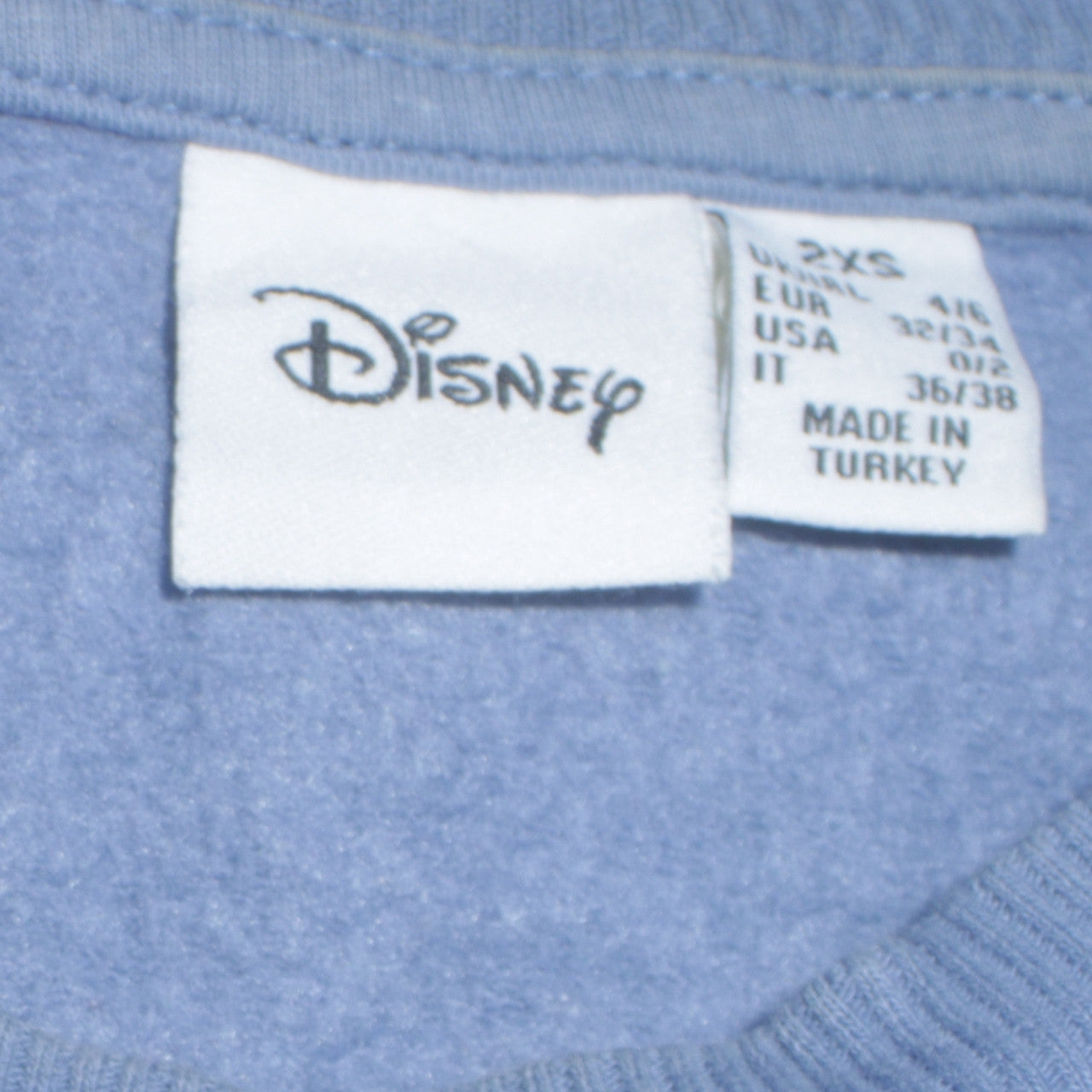 Disney Women Blue Stitch Graphic Pullover Sweatshirt 2XS