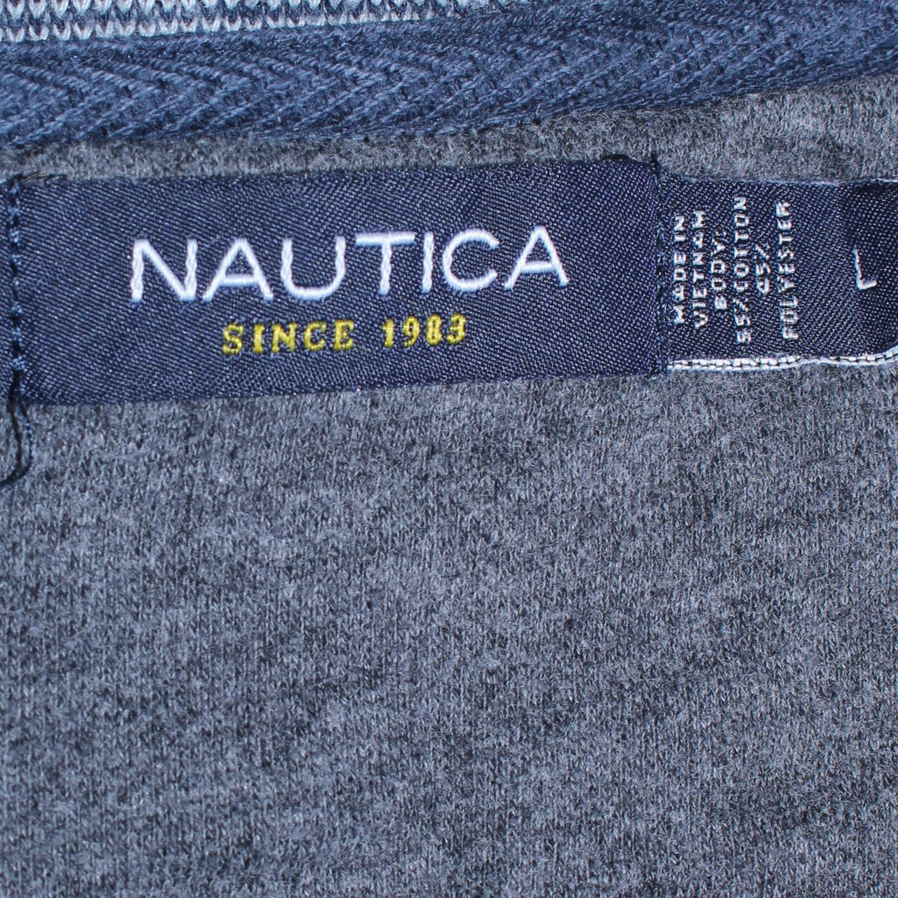 Nautica Men’s Blue 1/4 Zip Collared Henley Sweatshirt Size L