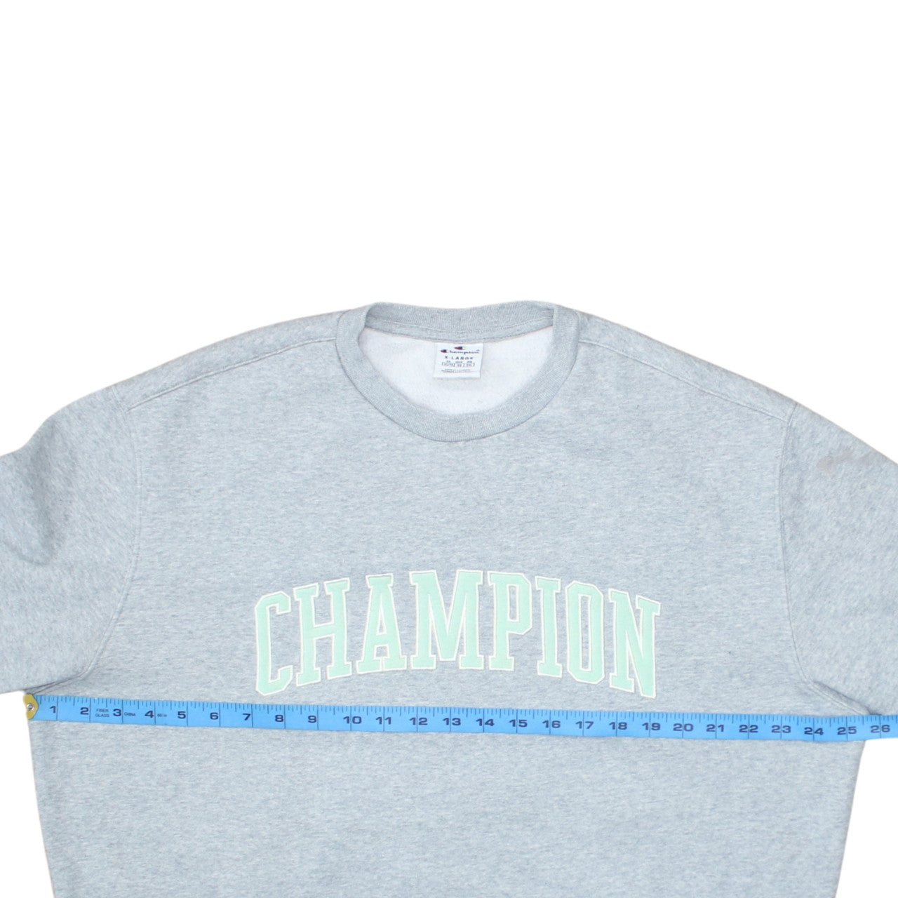 Champion Mens Grey XL Pullover Crew Neck Logo Sweatshirt