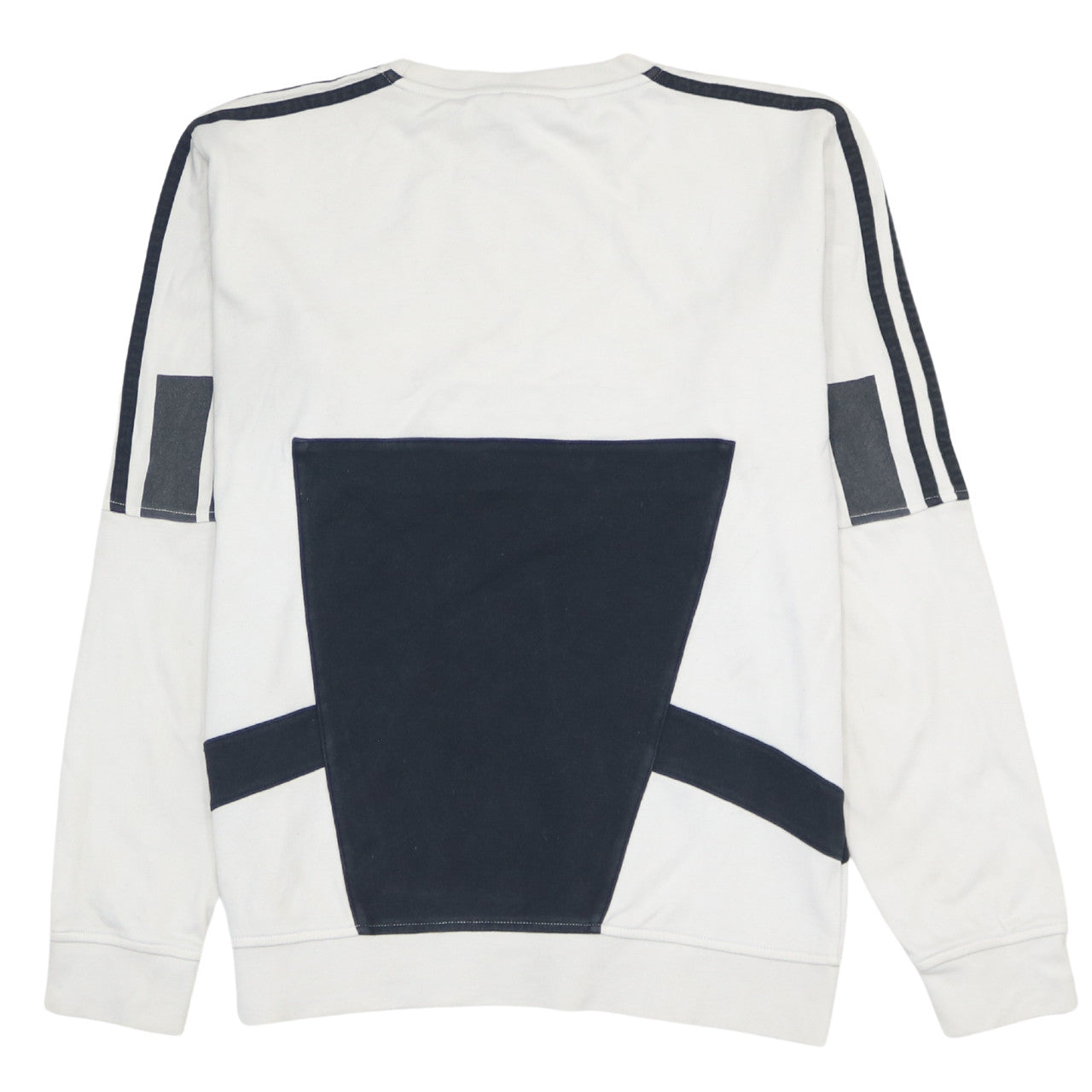 Adidas Men's White & Navy Crew Neck Sweatshirt Size S