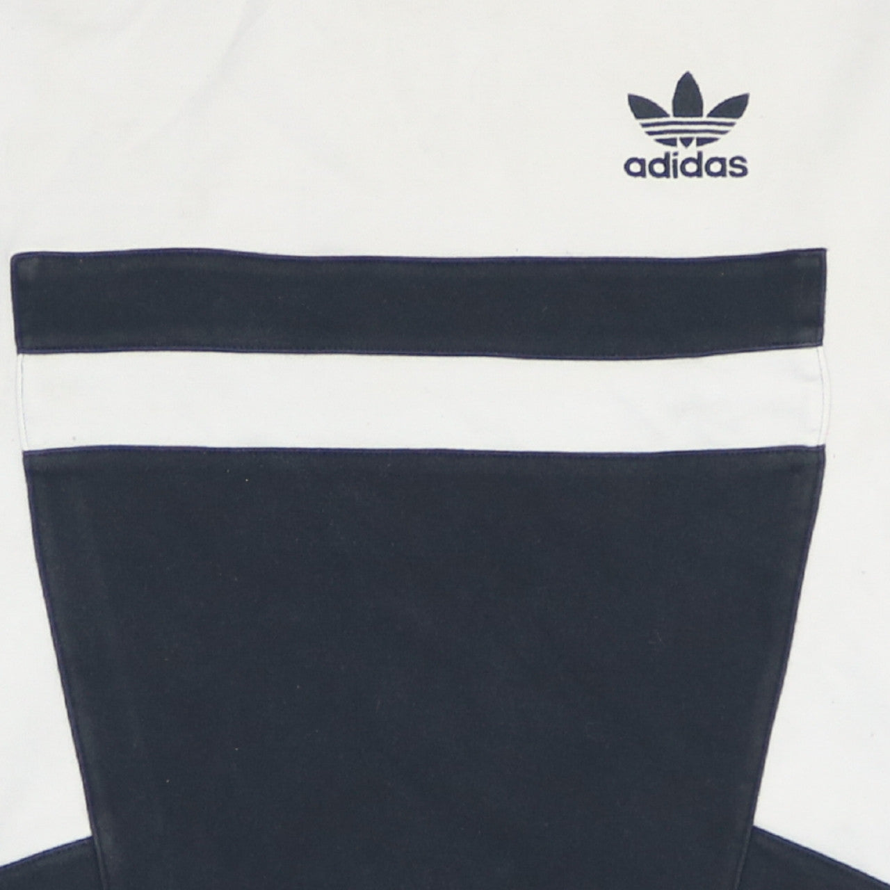 Adidas Men's White & Navy Crew Neck Sweatshirt Size S