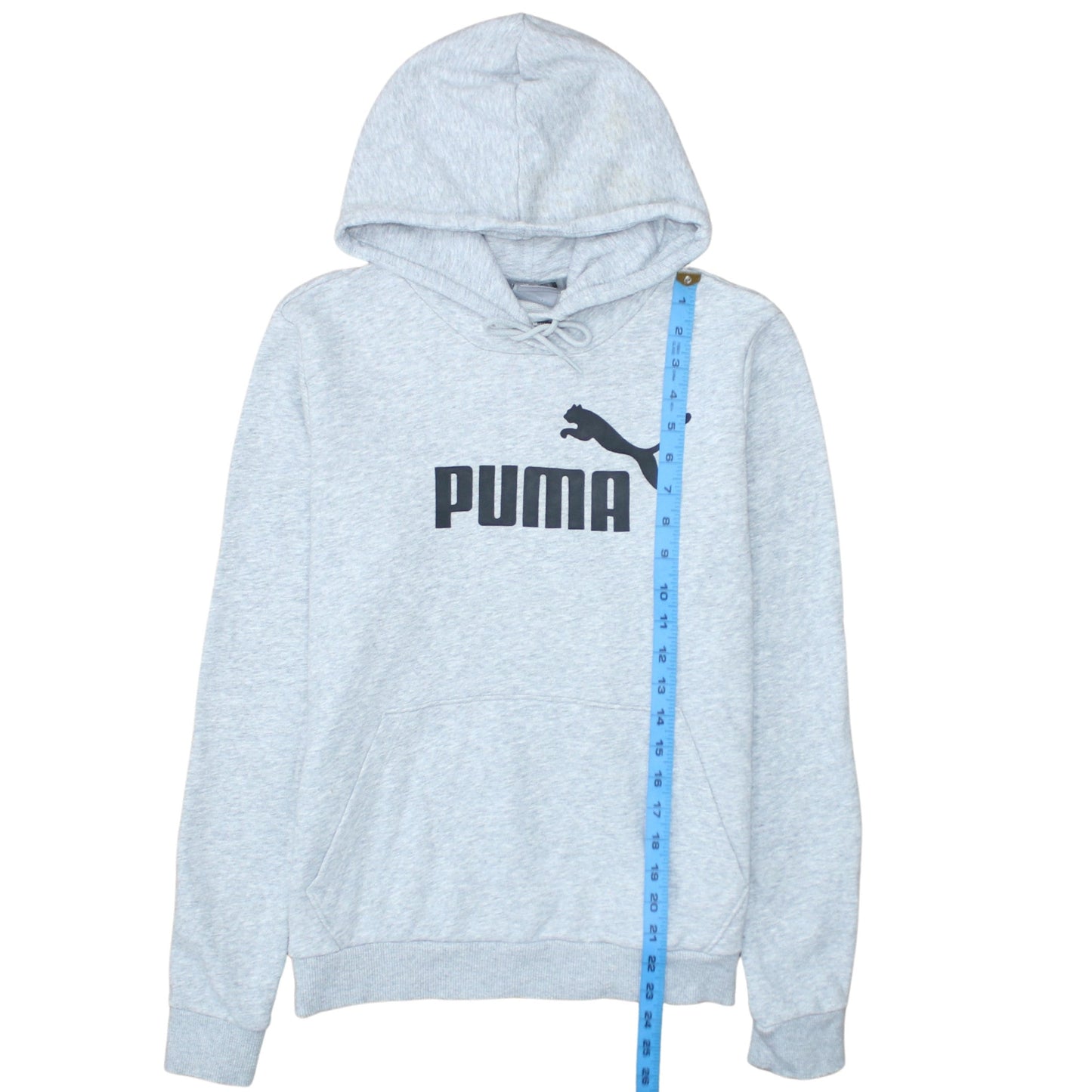 Puma Women's Grey Pullover Hoodie Size 14 Logo Print Casual Sweatshirt