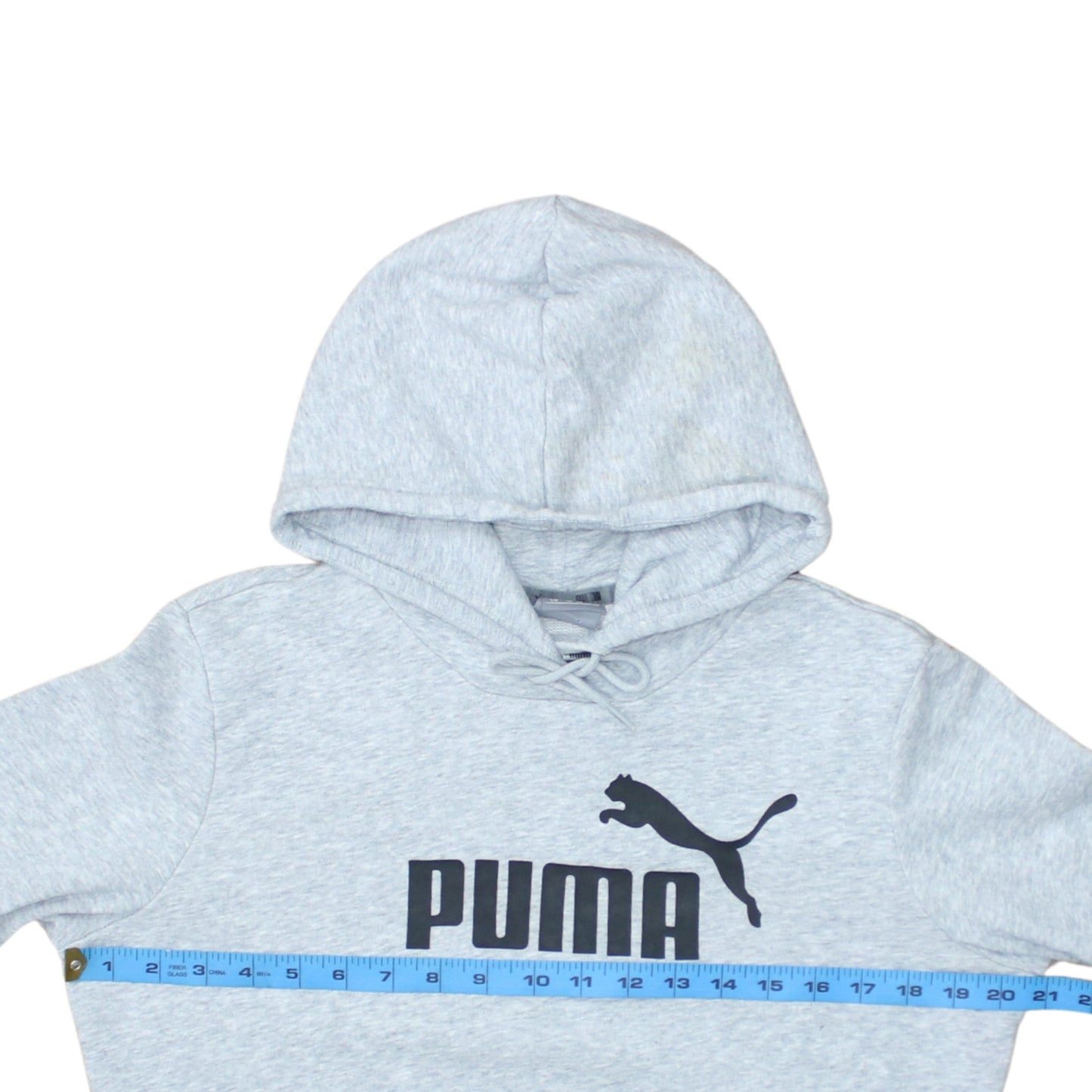 Puma Women's Grey Pullover Hoodie Size 14 Logo Print Casual Sweatshirt