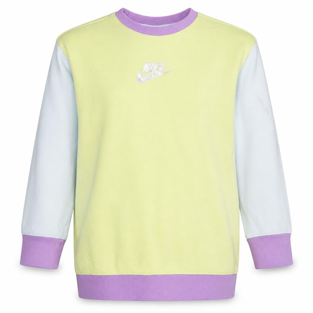 Front view of Nike girls’ multicoloured logo sweatshirt size 146cm pullover crew neck