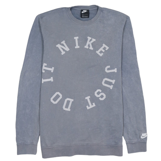 Nike Men's Grey Logo Crew Neck Pullover Sweatshirt Size L