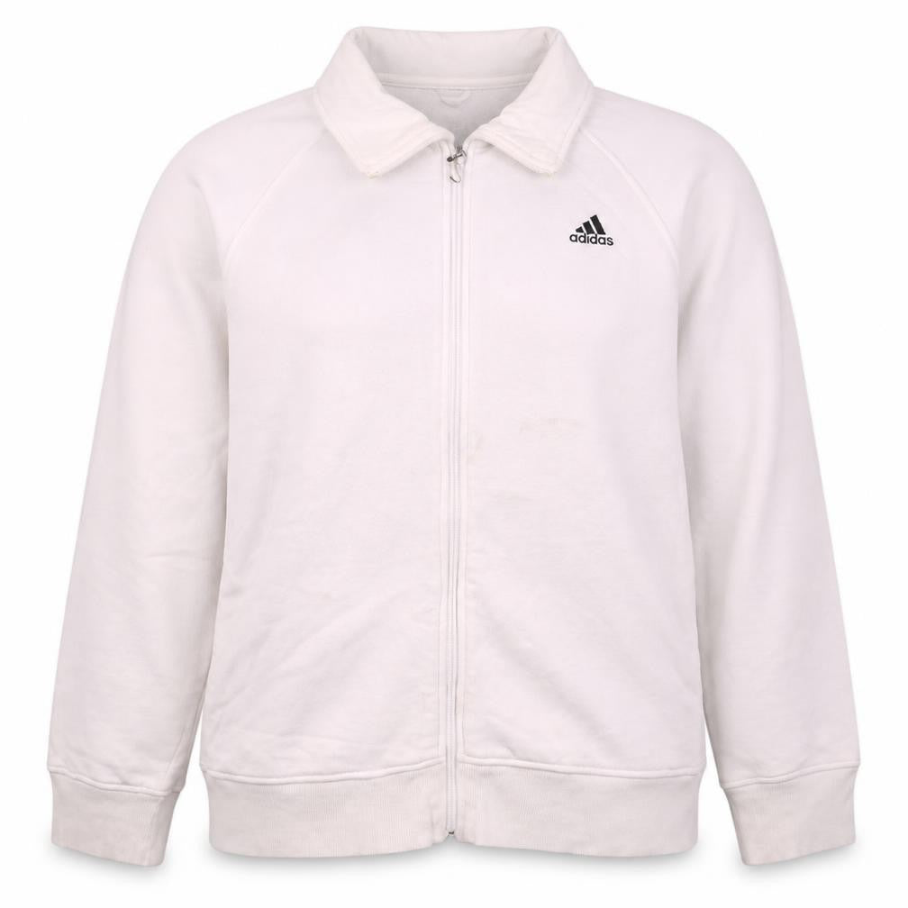 Adidas Womens White Full Zip Sweatshirt Size 18 Lined Hoodie
