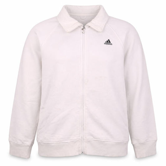 Adidas Womens White Full Zip Sweatshirt Size 18 Lined Hoodie