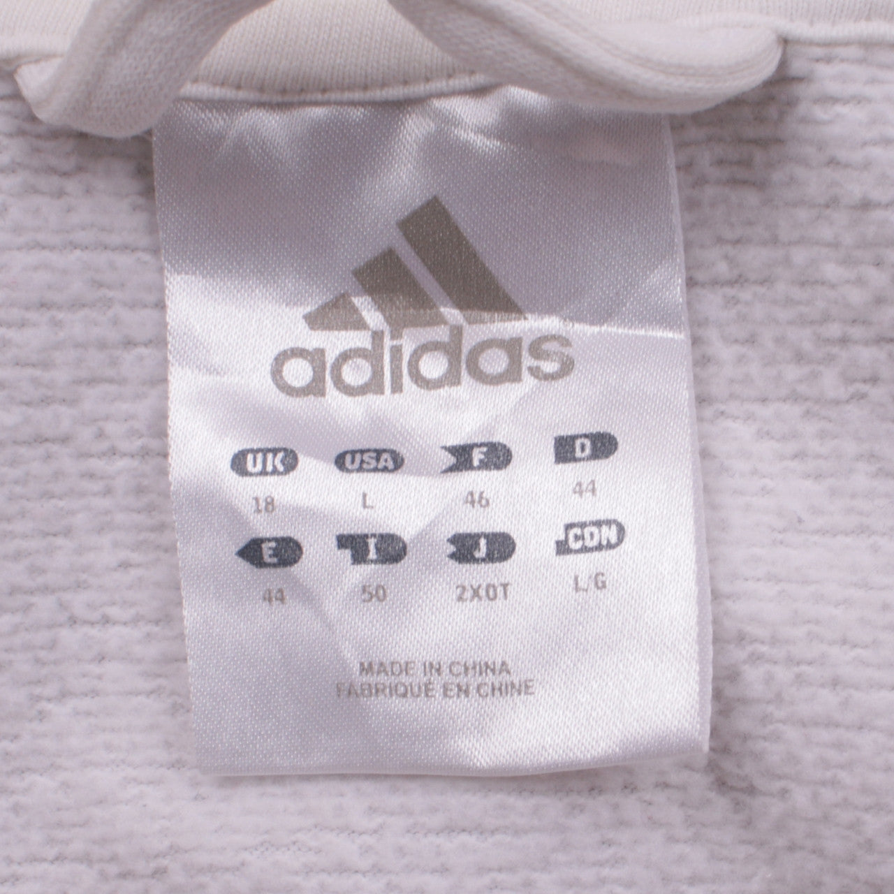 Adidas Womens White Full Zip Sweatshirt Size 18 Lined Hoodie