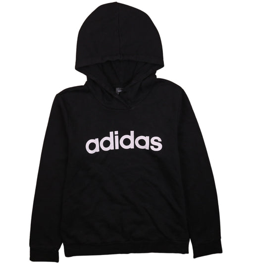 Adidas Women's Black Pullover Hoodie Medium Logo Sweatshirt