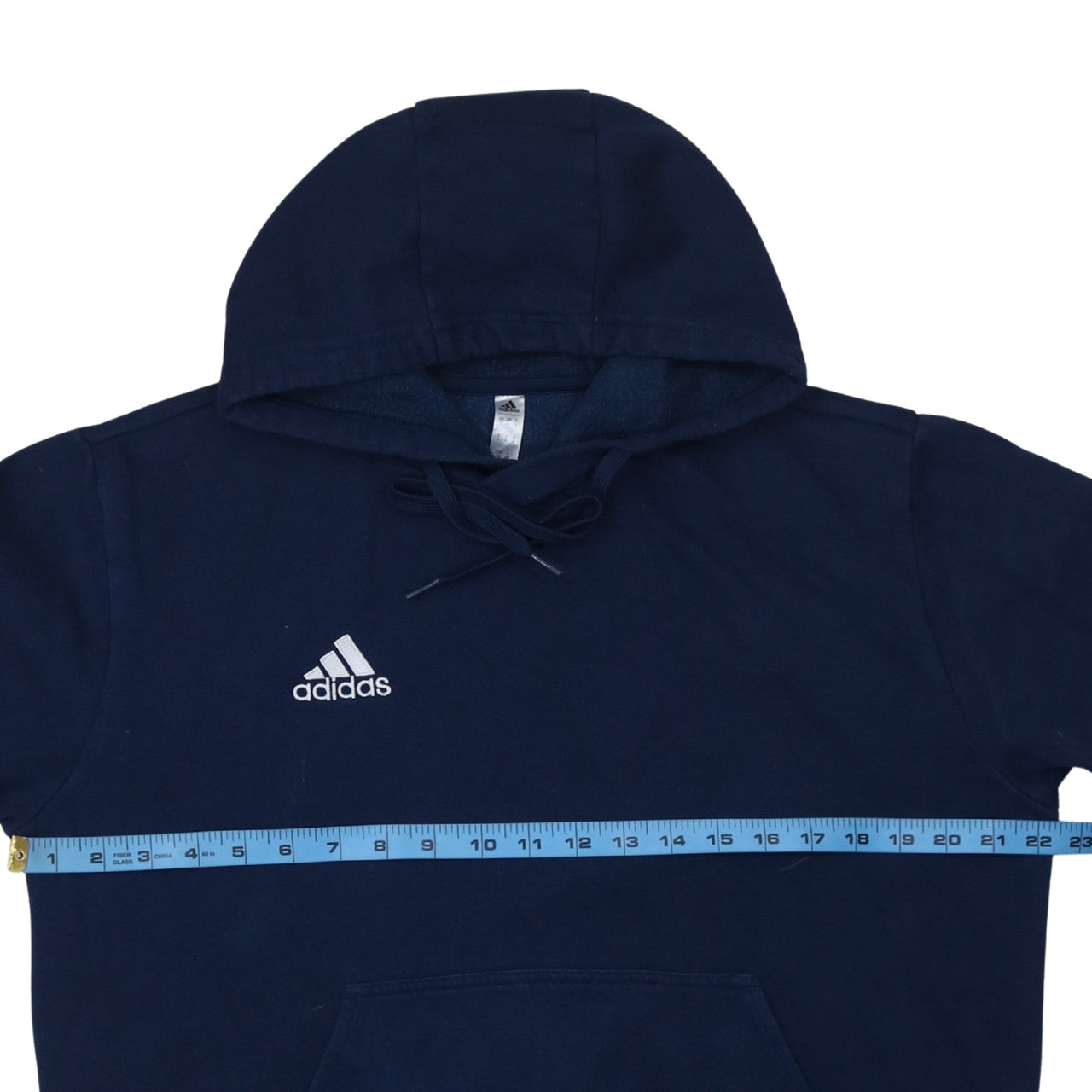 Adidas Men's Blue Pullover Hoodie L Logo Fleece Sweatshirt